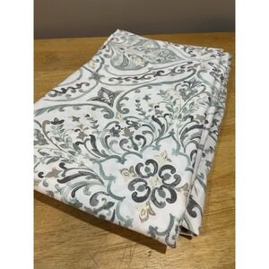 Simply Shabby Chic | 72 x 72  Green Gray Medallion Floral Fabric Shower Curtain